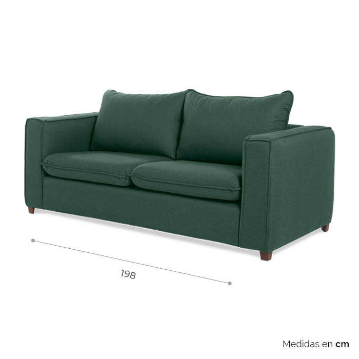 Sofa Tela Verde Deka | Sofá | salas